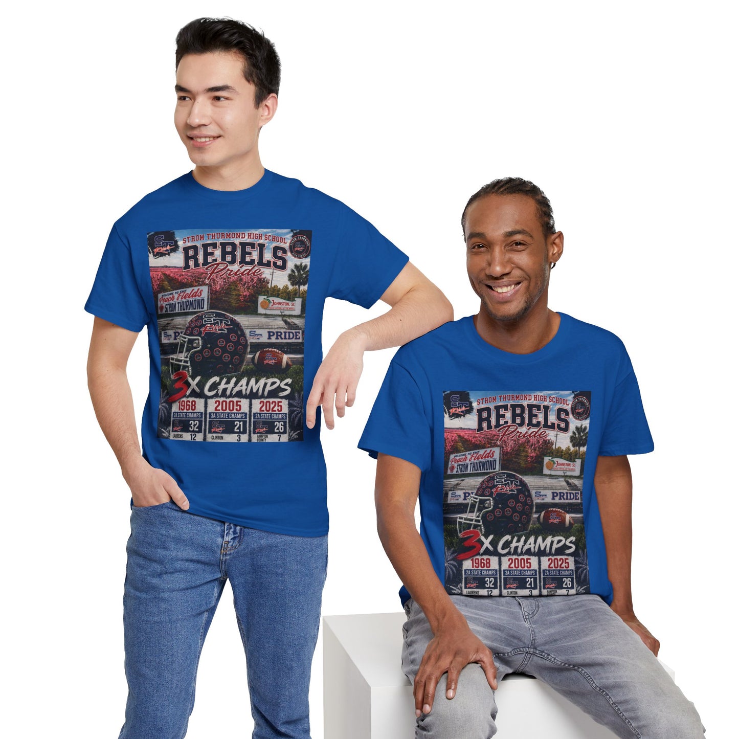 Rebels Football Championship Tee – "3x Champs" Team Pride Shirt