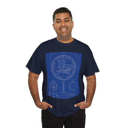 Blueprint Logo T‑Shirt — Vintage 'ST' Sports Emblem Tee