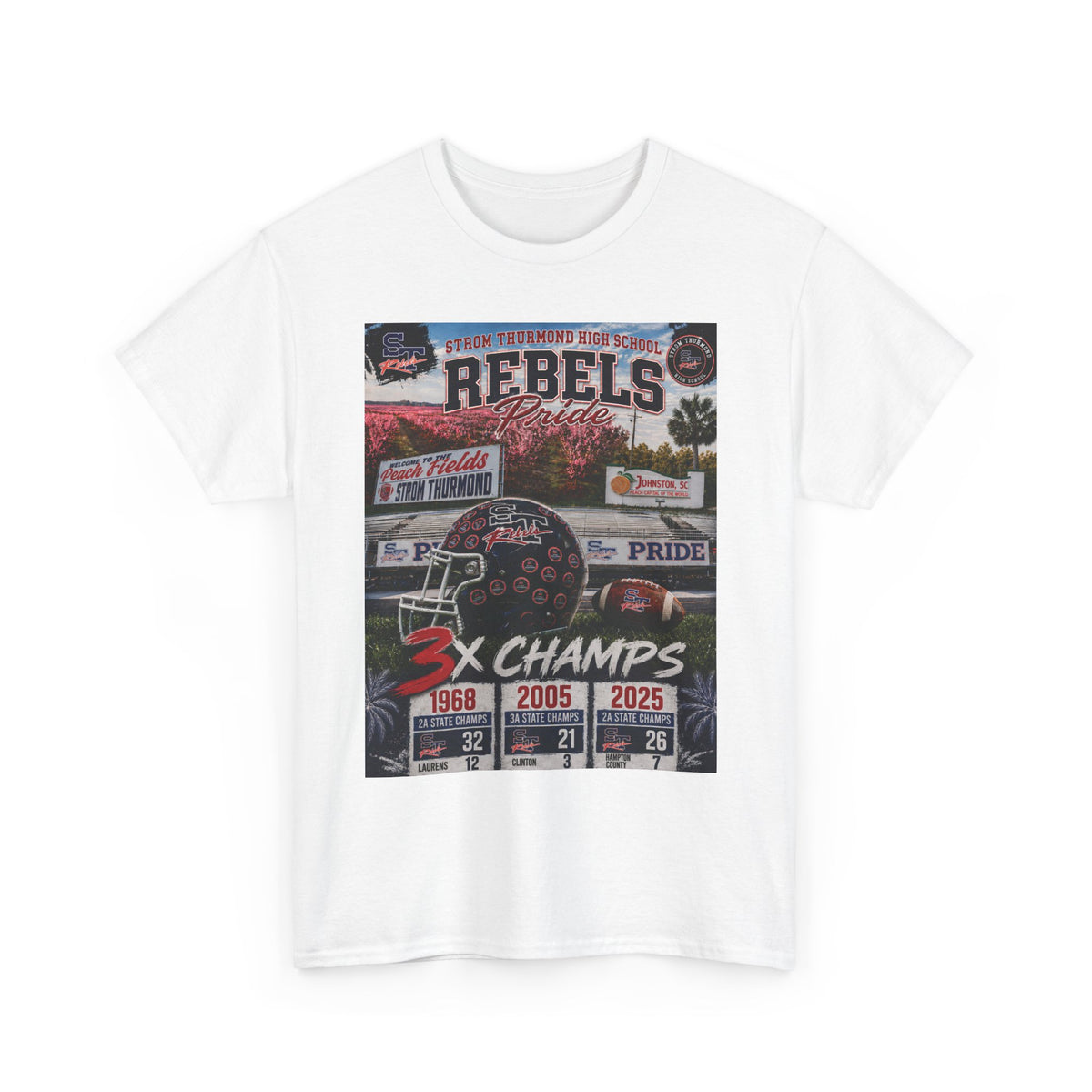 Rebels Football Championship Tee – "3x Champs" Team Pride Shirt