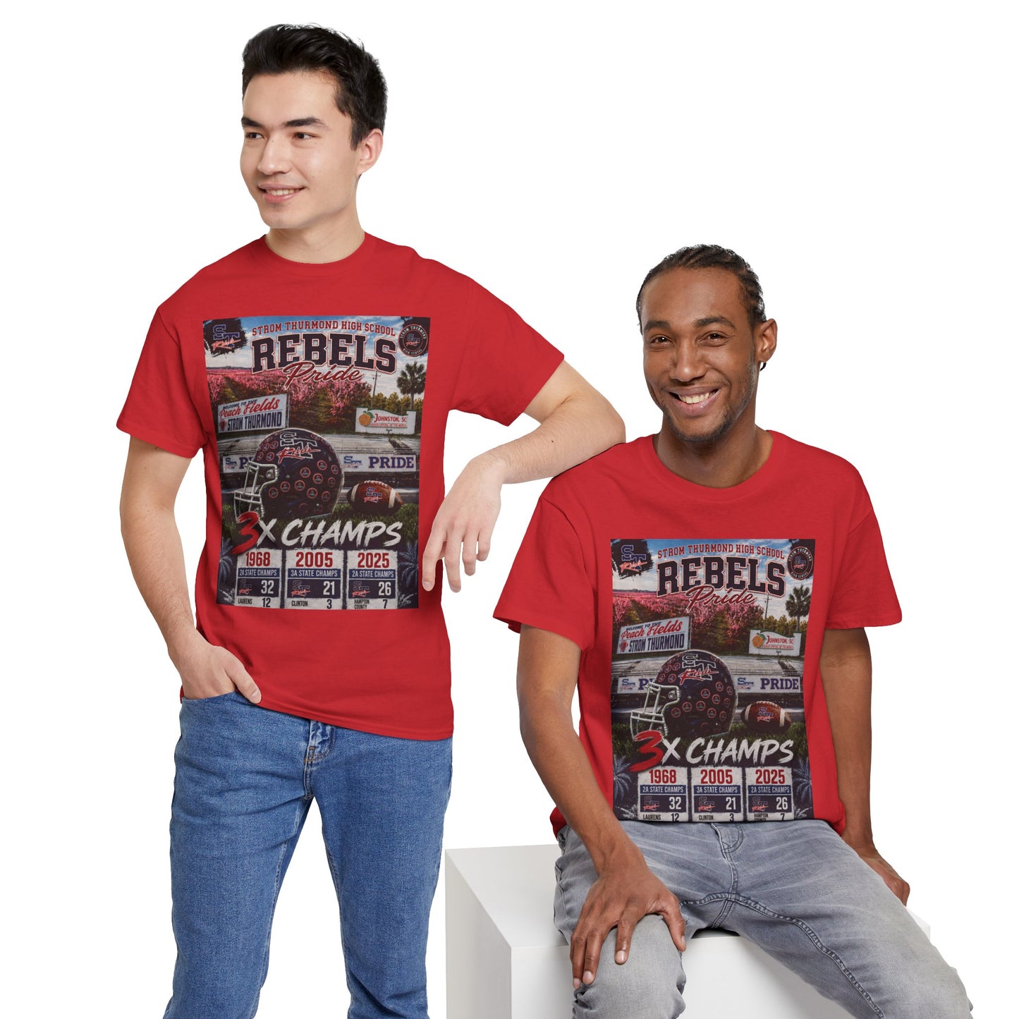 Rebels Football Championship Tee – "3x Champs" Team Pride Shirt
