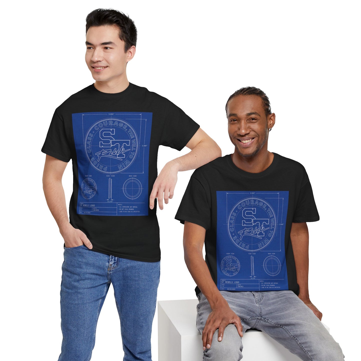 Blueprint Logo T‑Shirt — Vintage 'ST' Sports Emblem Tee