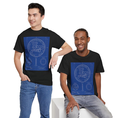 Blueprint Logo T‑Shirt — Vintage 'ST' Sports Emblem Tee
