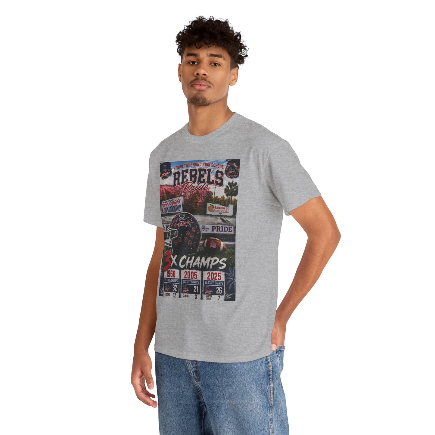 Rebels Football Championship Tee – "3x Champs" Team Pride Shirt