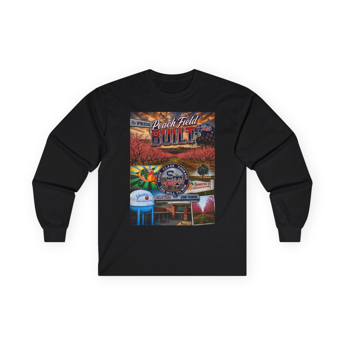 Peach Field Built w/Moto on back or customize your own text on back